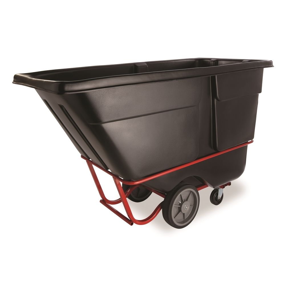 Rubbermaid Brute 1 Cubic Yard Rotomolded Tilt Truck, Heavy-Duty, Black